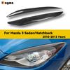 Carbon Fiber Car Headlight Cover Eyebrows For Mazda 3 2010 - 2013 Fiber Glass Matt Black Primer Front Lamp Eyelids 2Pcs