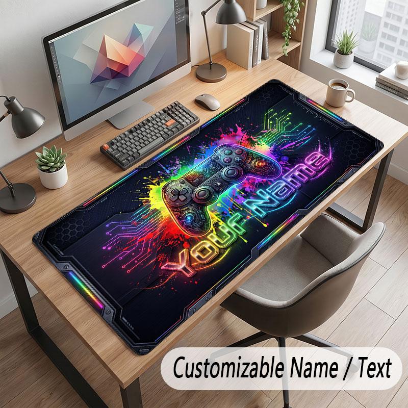 Spielcontroller-Thema Benutzerdefiniertes Mauspads Personalisierter Druck Name Text Schreibtischunterlage Für Home Office Tischdekoration