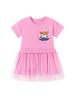 Little Maven Girls' Summer Short-Sleeve Mesh Dress - European and American Style