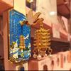 Metal LED Fridge Magnet Light Up Refrigerator Sticker  Souvenir of Yellow Crane Tower