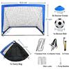 Full Soccer Practice Collection With Foldable Goal Exercise Markers And Inflator For Indoor Outdoor Tasks