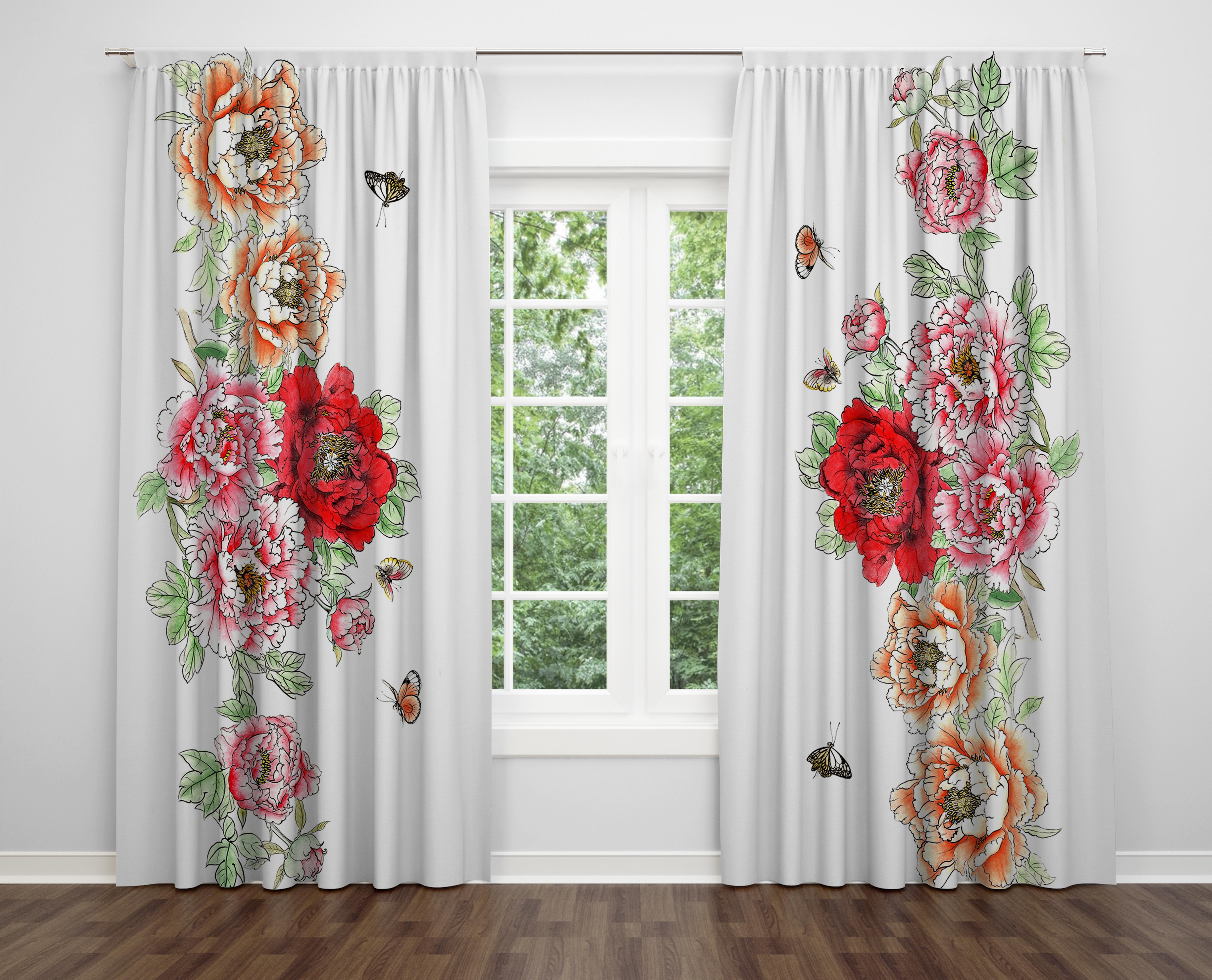 

Декоративний дизайн, високоякісна бавовняна тканина, ви можете вибрати одну або подвійну фіранку з крила 1 piece різнокольоровий