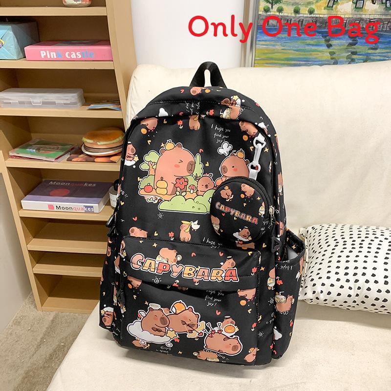 

Cute Cartoon School Backpack For Girls And Boys With Nylon Material For School Use чёрный