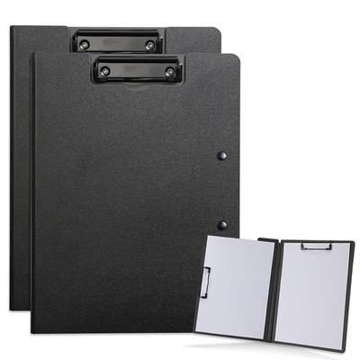 ALLMIRA A4 Clip Stylish Folding Design 2 Binder, Size, 2-pack, Bi-fold, Clipboard, Double-sided File, (Black, Pieces)