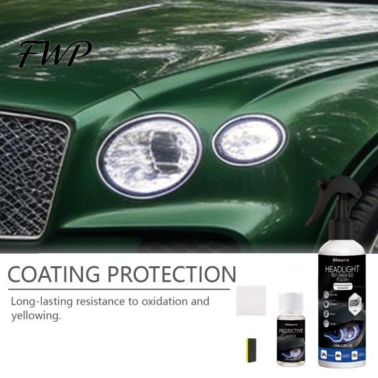 Minor Scratch Repair Polish Headlight Restoration Kit, Car Lens Cleaner for Yellow Haze, Mirror Shine UV Protection Remover, Restore Clarity