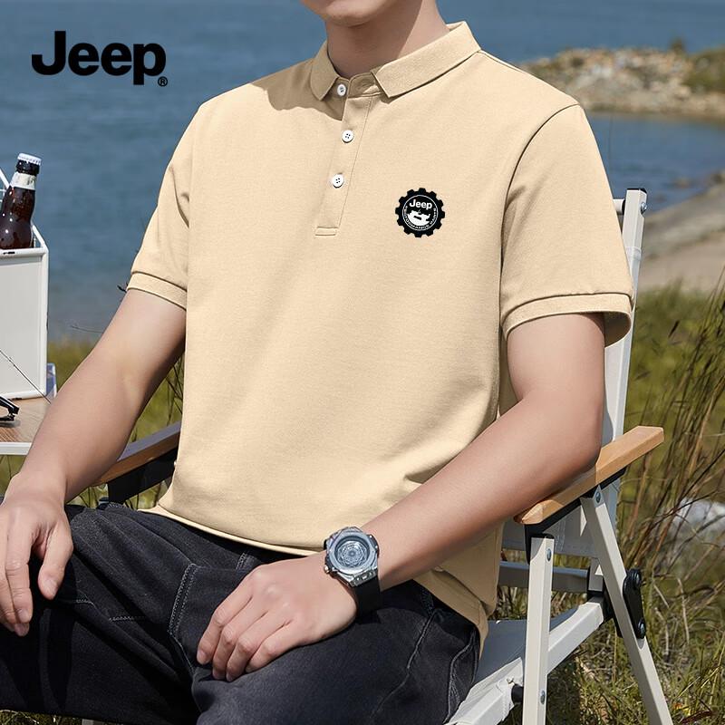 JEEP Men s Summer Silk Blend Antibacterial Polo Shirt M