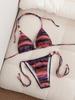 Europäisches Batik-Bikini-Oberteil mit einem Träger und passendem Unterteil für Damen