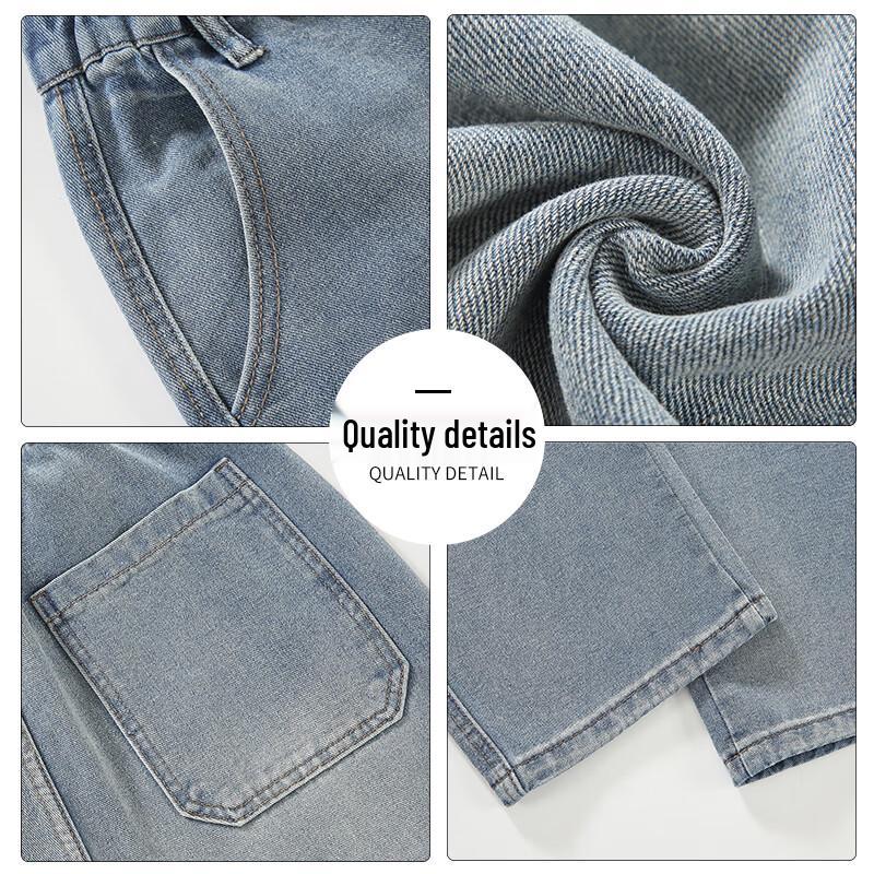 :CHOCOOLATEit Men's Vintage Washed Loose Wide-Leg Jeans