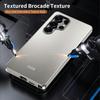 For Samsung Galaxy S25 Ultra Case Brocade Texture Anti Drop Alloy Magnetic Frame PC Phone Back Cover