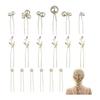 18 Piece Pearl Hair Pins with Stones, U-Shaped Hair Accessories for Everyday Wear, Kimono, Photoshoots, Weddings, Graduations, Coming-of-Age