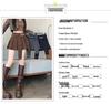 High-Waist Lace-Up Retro Pleated Mini Skirt - Women's Early Autumn Style