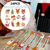 24PC Cartoon Christmas Decoration Long Holiday Santa Tree Santa Claus Party Supplies DIY Candy Bags Handmade PE Sweet Bags Gifts