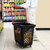Thickened Plastic Shopping Basket with Wheels Handheld KTV Basket Convenience Store Caddy Vegetable Basket Pull Rod Basket