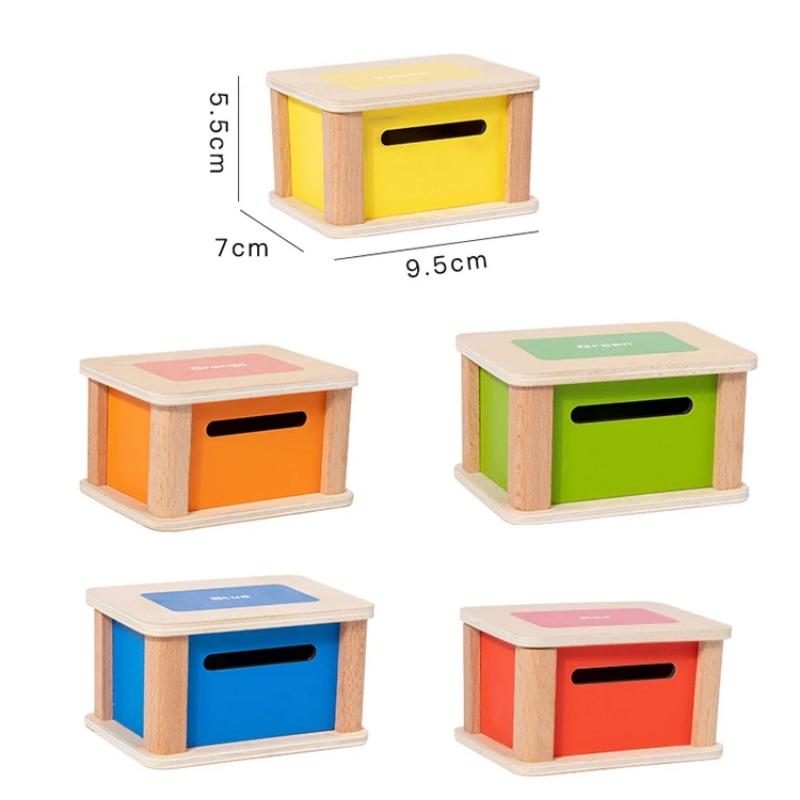 Baby Montessori Color Shape Sorting Toys Wooden Fine Motor Training Sensory Coin Box Magnetic Matching Games Educational Toys