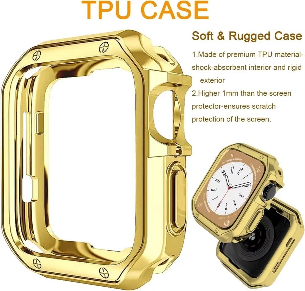 Nerezový řemínek+pouzdro pro Apple Watch Ultra 2 49mm Series 10 46mm Luxusní pánský řemínek pro IWatch 9 8 7 6 5 4 se 45mm 44 Correa