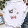 Kawaii Alpaca With Flowers And Coffee Print T Shirt Girls Summer Short Sleeve Tshirt Femme Fashion Tops Tee Shirt Female