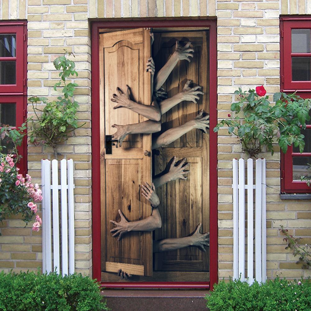 3D Forest Scenery Door Sticker - Removable Vinyl Mural, Nature Pathway Adhesive Door Wallpaper for Home Decor