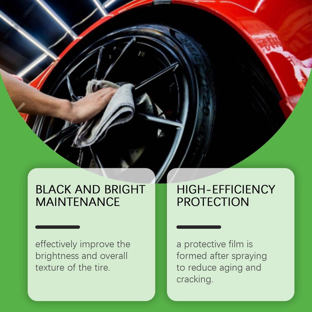 Wheel Gloss Spray Set Car Tire Maintenance Decontamination Polishing Black Gloss Care Agent 100ml