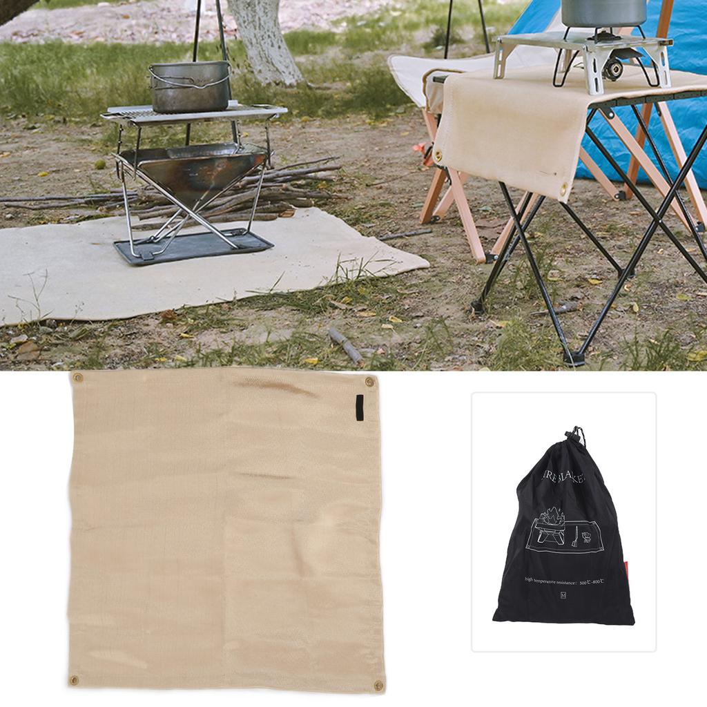 Feuerstellenmatte Hochtemperaturbeständig Feuerfeste Unterlage für Outdoor-Picknick-GrillenM