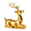 Christmas Golden Reindeer Figurine Resins Deer Sculpture Ornament for Indoor Home Office Tabletop Bookshelves Decors