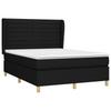 Vidaxl Continental Bed With Mattress, Black, Fabric 140X200 Cm