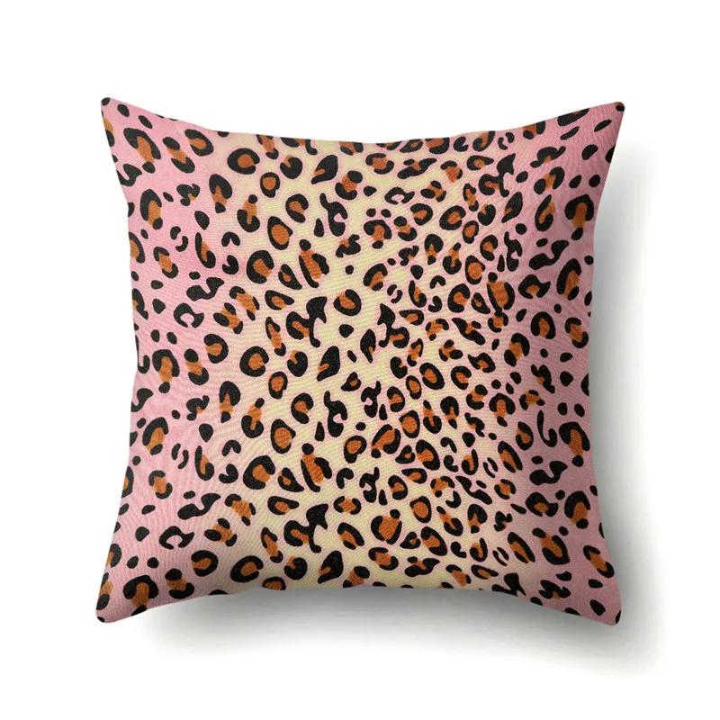 Pillow Throw Cover Home Decoration Living Room Sofa Seat Colorful Leopard Print Polyester Cushion