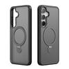Suitable for Samsung S25Ultra Magnetic Phone Case  S25 Rotating Stand Matte Transparent Back Cover