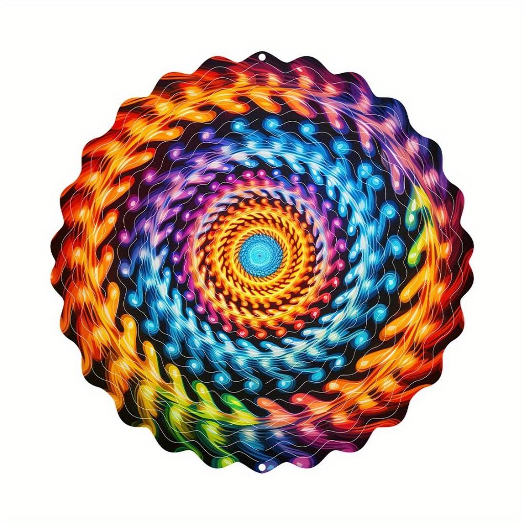 Metalowy Wiatrak - Wzór Mandala i Złe Oko, Idealny Prezent dla Kobiet, Mamy, Babci, Żony - Idealny do Dekoracji Zewnętrznej i Wewnętrznej, Święto Dziękczynienia, Boże Narodzenie