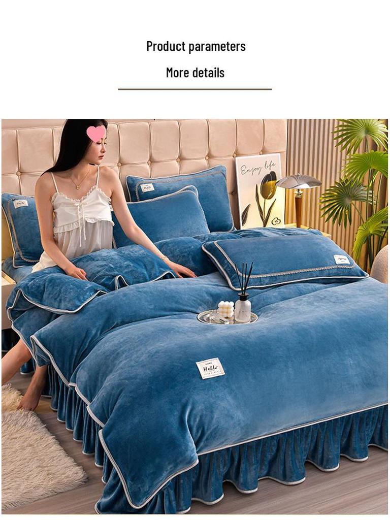 2026 Solid Color Thickened Milk Velvet Flannel Duvet Cover