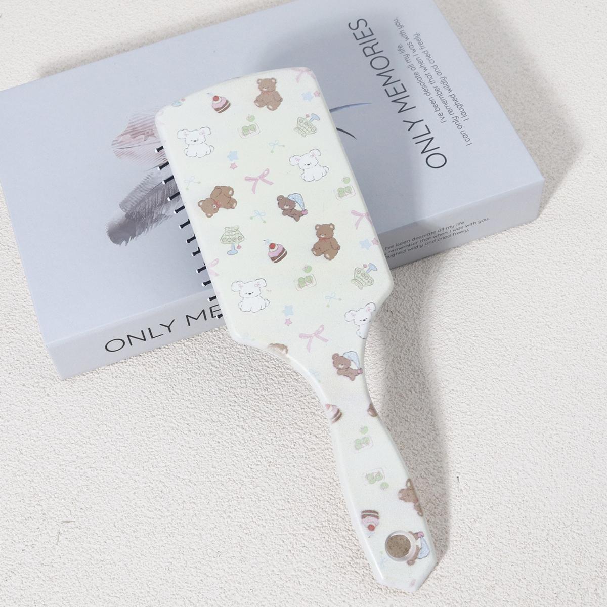 

1pc cute teddy bear pattern airbag scalp massage comb, ergonomic handle, gentle knot removal,Special for real hair wigs