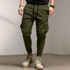 Men's Loose Casual Multi-pocket Work Pants, Youth Stretch Waist Drawstring  Pants