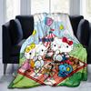 1pc Picnic Hello Kitty's Adventure Blanket, Cartoon Home Decor Gift, Living Room, Travel, Camping, Car Blankets, Beach, Office Naps, Soft Warm Throw B
