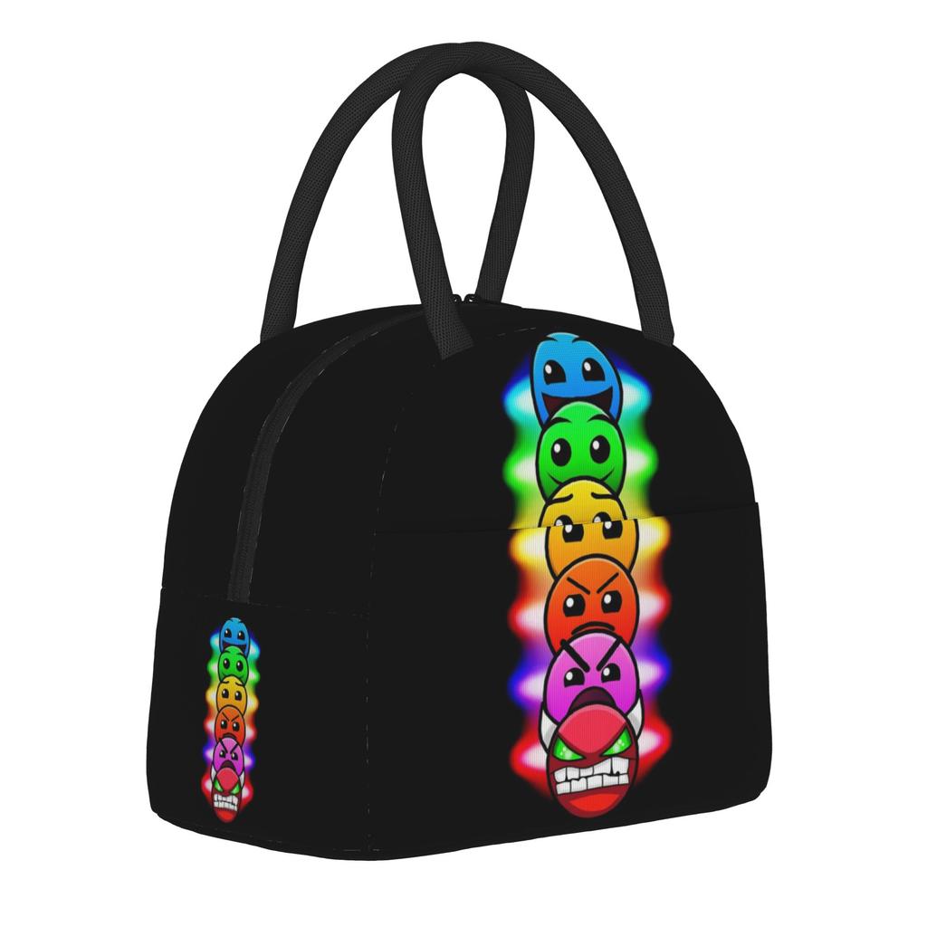 Geometry Cube Game Accessories Insulated Lunch Bag For Outdoor  Food Storage Bag Portable Cooler Thermal Lunch Box