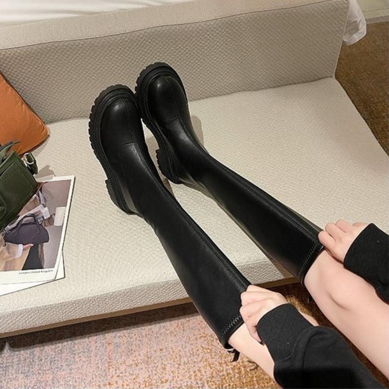 Bottes Chaussures Femmes Bottes Longues Automne et Hiver Bottes Chevalier Nouvelles Bottes\n Mince Automne Doublé Polaire Européenne et Américaine...