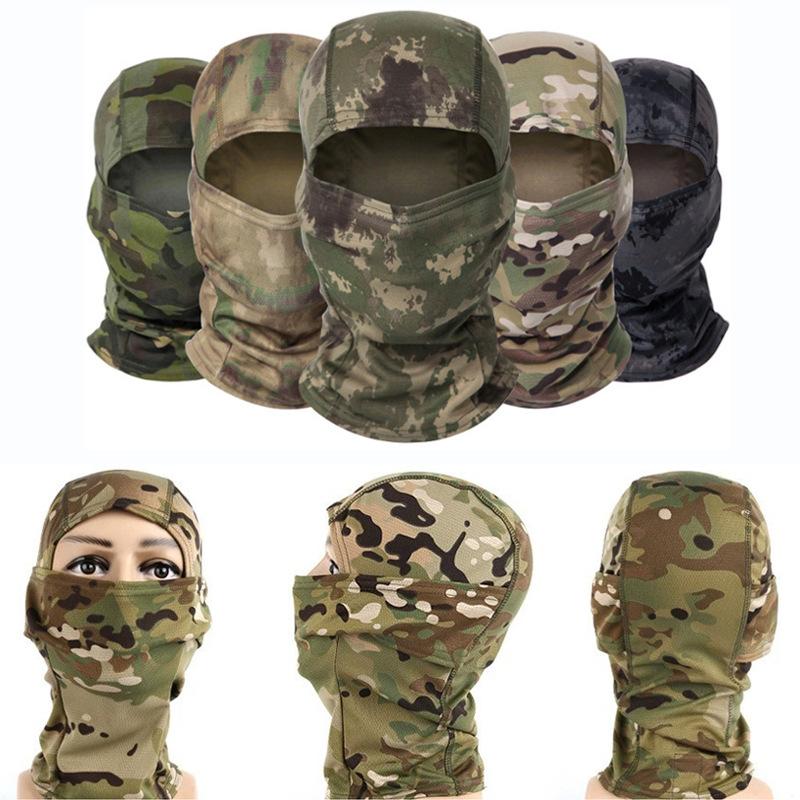 Camouflage Balaclava Hat Cycling Full Face Mask Outdoor Sports Hunting Hiking Ski Mask Motorcycle Helmet Inner Quick Drying Hat