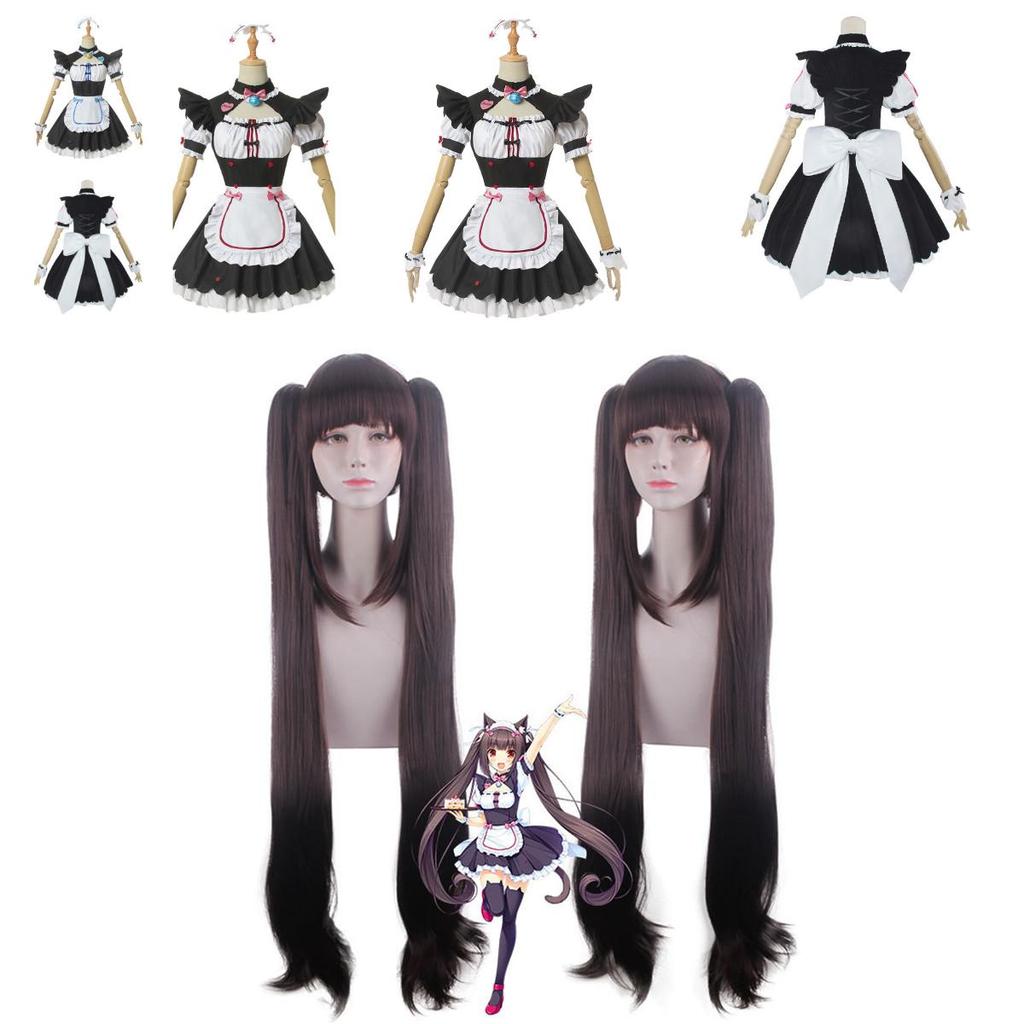 Japonské Anime Nekopara Chocola Vanilla Cosplay Kostým Dokonalé Stehy Prodyšný Design
