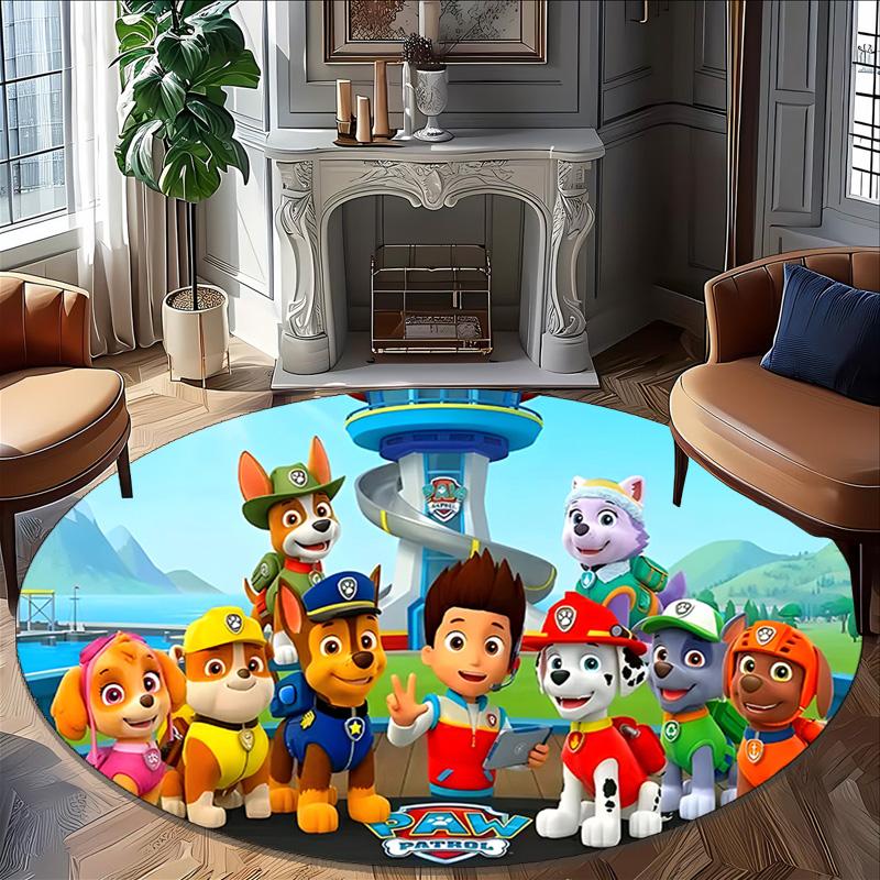 1pc Paw25 Carpet, Round Rug, Comfortable, Suitable for Entryways, Living Rooms, Office, And Bedrooms, Christmas Decoration