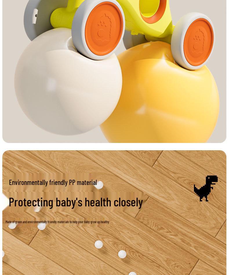 Kinderen Dinosaur Evenwichtsfiets: 4-wielige loopfiets voor 1-6 jarigen, Anti-kantel ontwerp