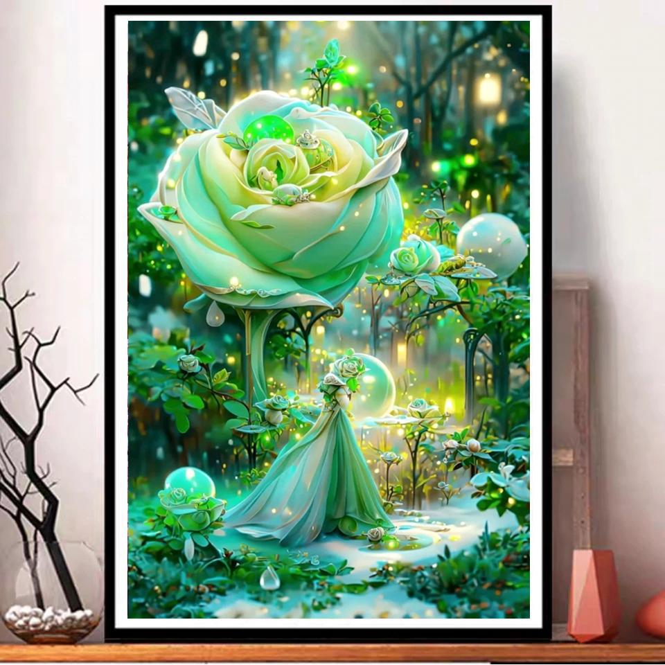 New Arrival Diy Diamond Painting Dream Black Rose Full Diamond Mosaic 5d Diamond Embroidery Flower Cross Stitch Rhinestone