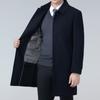 Double-sided cashmere coat for men, middle-aged dad, winter clothing, mid-length woolen woolen coat, men's down-lined windbreaker