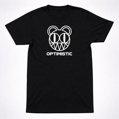Radiohead T-shirt Nera Orso Ottimista Amnesiaco Maglietta Band Rock Alternativo