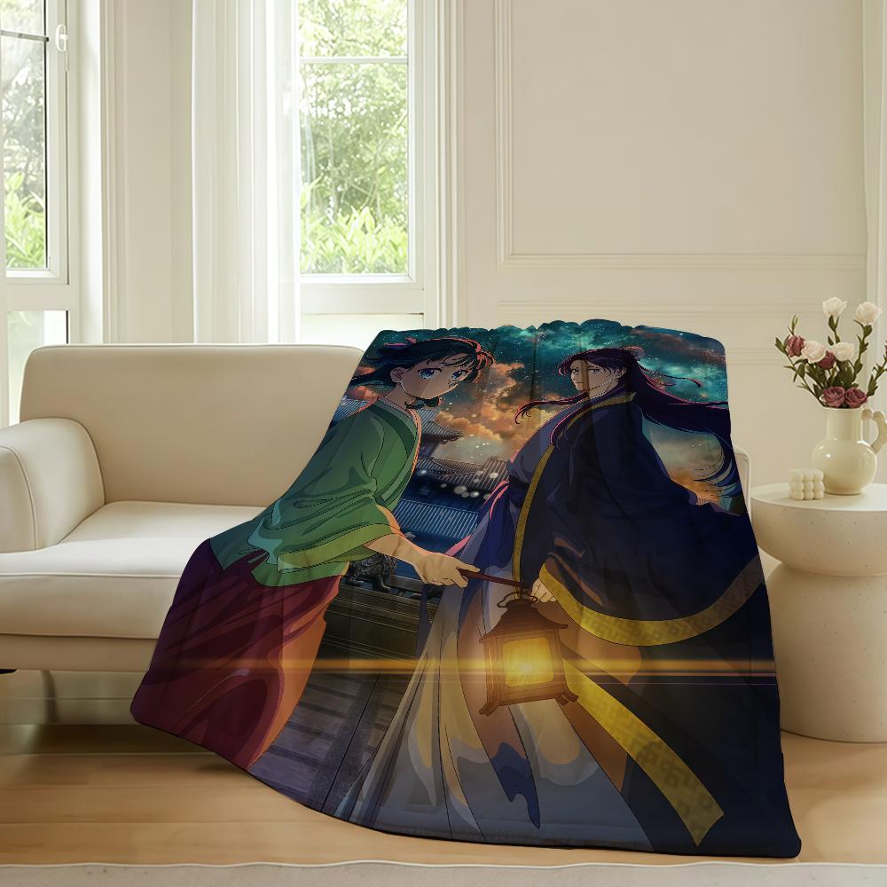 Anime The Apothecary Diaries Blanket For Sofa Office Bed Plane Travel Sleep Read Relax Camping Soft And Warm