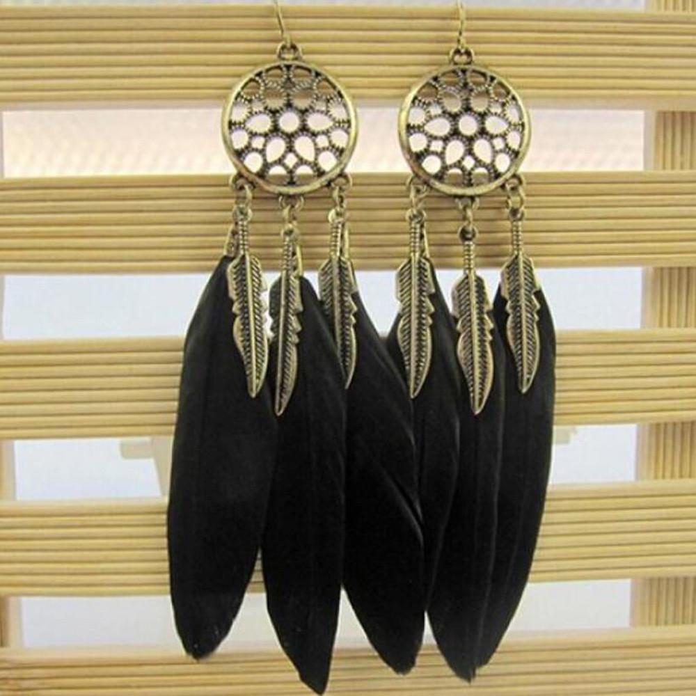 Feather Long Design  Earrings for Women Jewelry