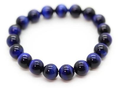 [Ishiki] Blue Tiger Eye 10mm Power Stone Prayer Beads Bracelet [b399]