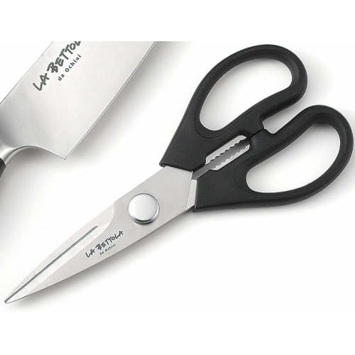 Tamahashi La Bettola Santoku Knife & Kitchen Scissors LB-254 Black