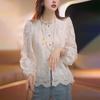 Chic beautiful and thin top, loose new lace women's outer shirt, new shirt.