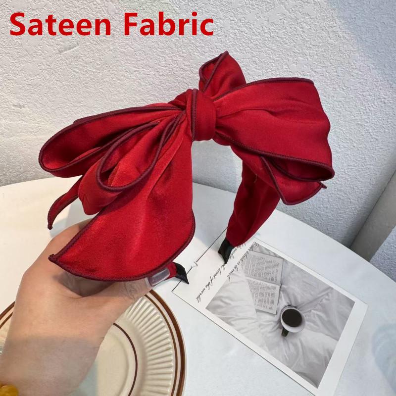 Multi Layered Big Bow Knot Headbands for Women Daily Party Headpiece Solid Crepe Cloth Adult Shopping Holiday Hairbands