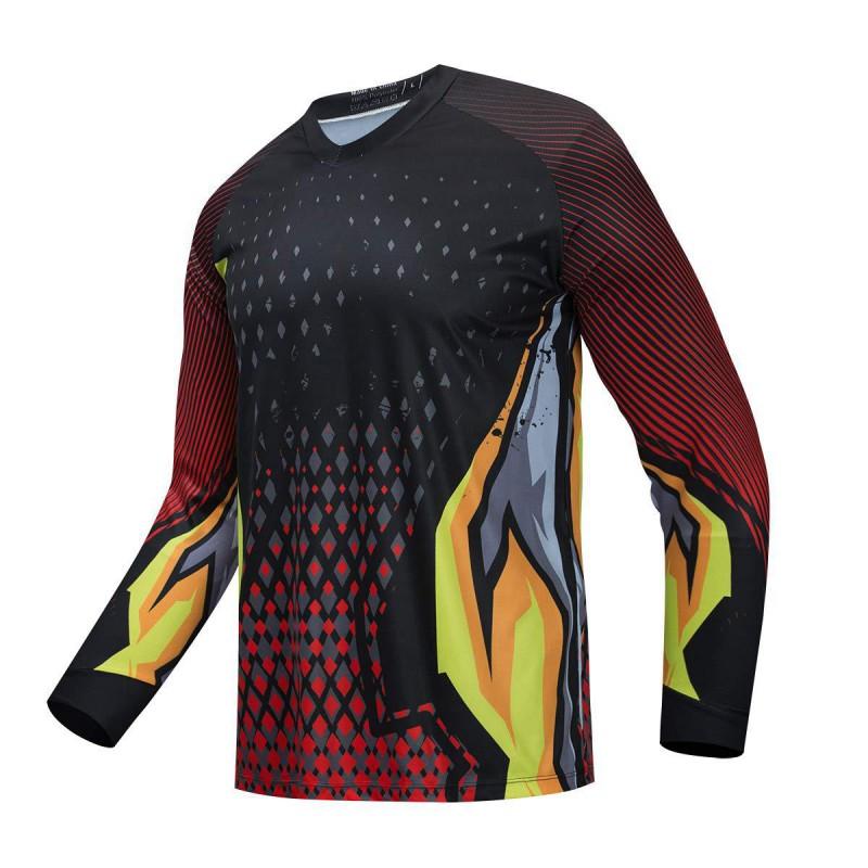 Men Women Cycling Jersey Long Sleeve Quick Dry UV Protection Mountain Bike Downhill Racing Shirt