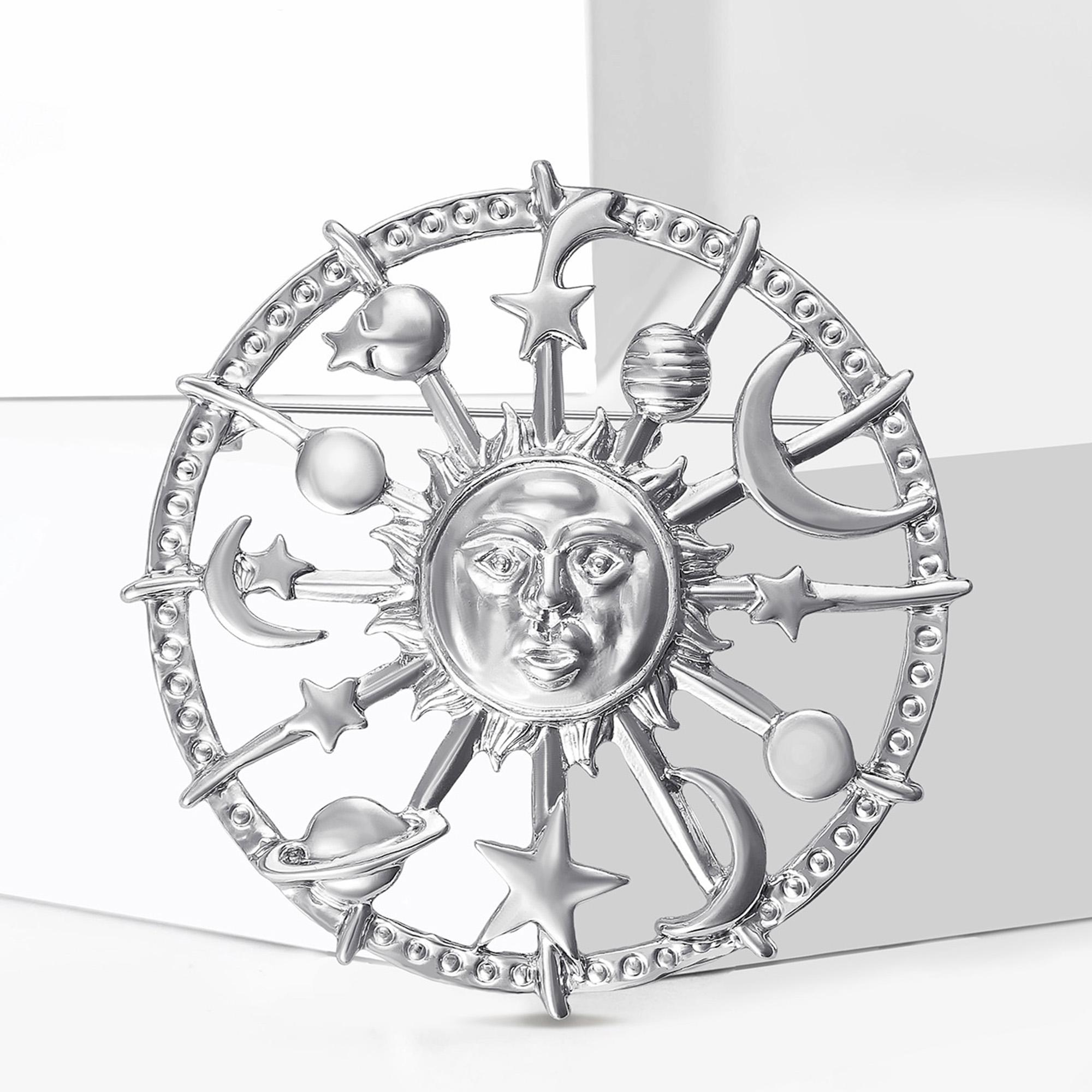 

Ramadan Classic Sun Moon Brooches for Women Star Pins Necklace Keychain Event Party New Gifts Jewelry Decoration Accessories