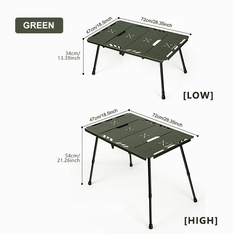 Outdoor Four-fold Tactical Table, Camping Table,portable Height-adjustable Table,picnic Table,suitable for Hiking and Barbecuing